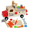 Camion de Jouet en Bois avec Outils et Éléments de Construction