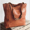 Borsa a mano in pelle marrone con doppi manici