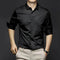 Camicia elegante nera a maniche lunghe da uomo