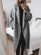 Manteau long gris en laine pour femme