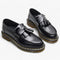 Chaussures mocassins en cuir noir avec franges pour homme