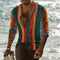 Camicia a righe multicolori da uomo, maniche lunghe