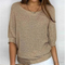 Maglione beige a maniche corte da donna