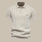 Polo in maglia beige a maniche corte da uomo
