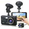 HD dashboard camera with touchscreen and rear camera