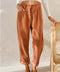 Pantalon en velours côtelé marron pour femme